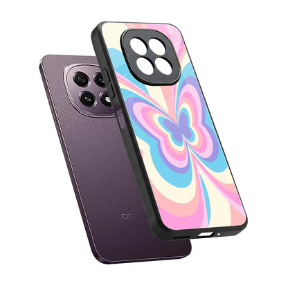 Y2K Vibrant Butterfly sleek oppo f29 5g cover with tempered glass back and TPU edges