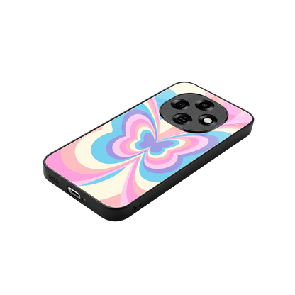 Y2K Vibrant Butterfly stylish phone case for oppo f31 pro 5g | glossy glass and slim fit