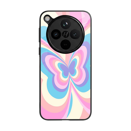 Y2K Vibrant Butterfly back phone cover | glass case for oppo find x8