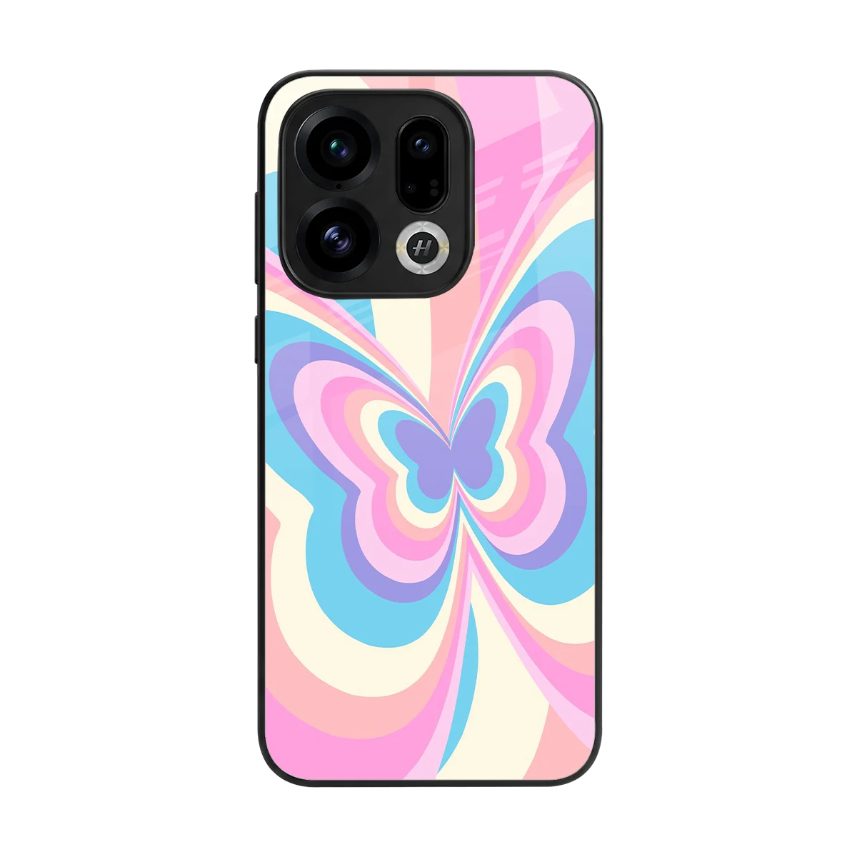 Y2K Vibrant Butterfly back phone cover | glass case for oppo find x9