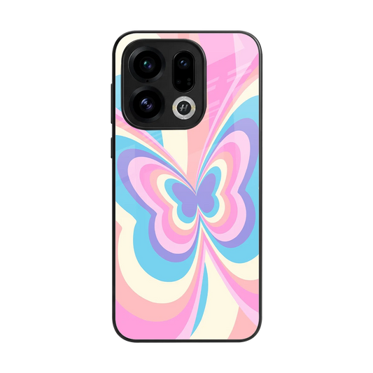 Y2K Vibrant Butterfly back phone cover | glass case for oppo find x9
