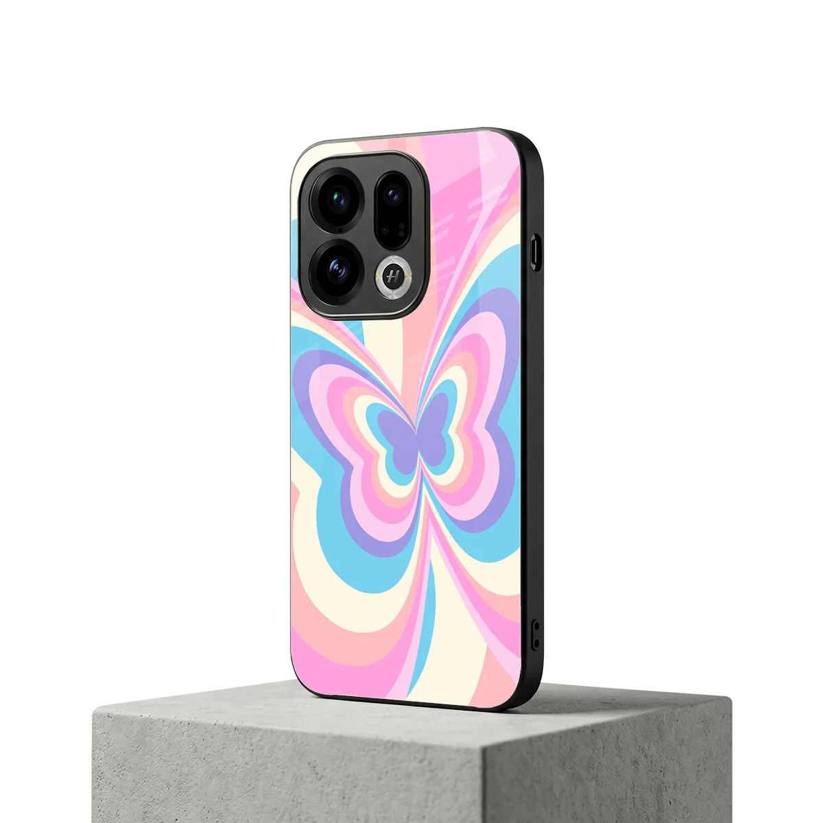 Y2K Vibrant Butterfly oppo find x9 mobile cover | shockproof glass phone case