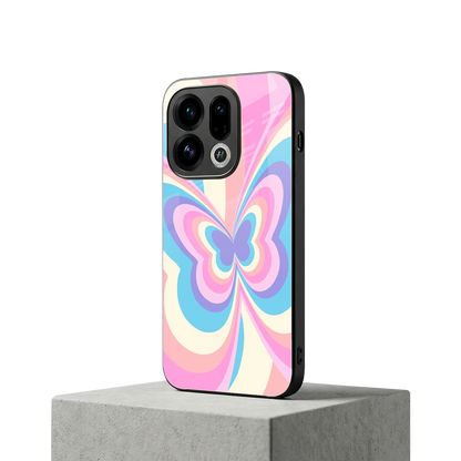 Y2K Vibrant Butterfly oppo find x9 mobile cover | shockproof glass phone case
