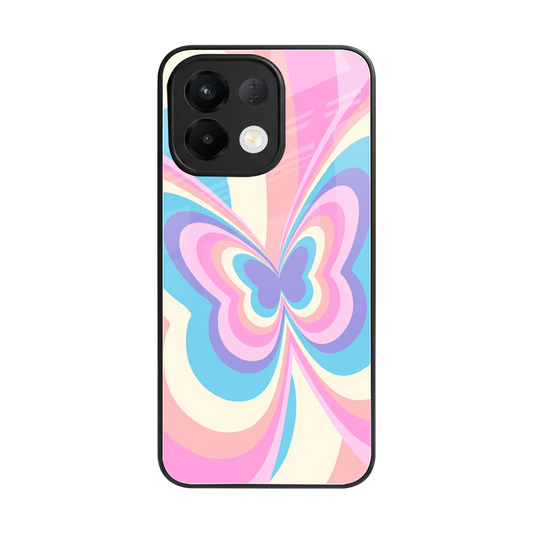Y2K Vibrant Butterfly back phone cover | glass case for oppo k13 5g