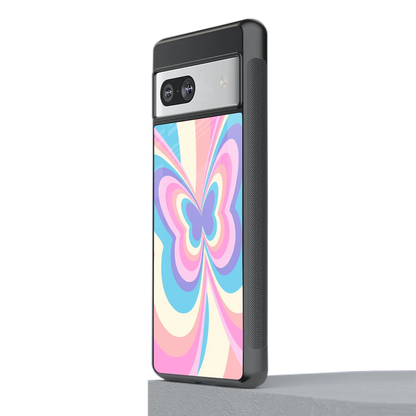 Y2K Vibrant Butterfly stylish phone case for google pixel 7a | glossy glass and slim fit