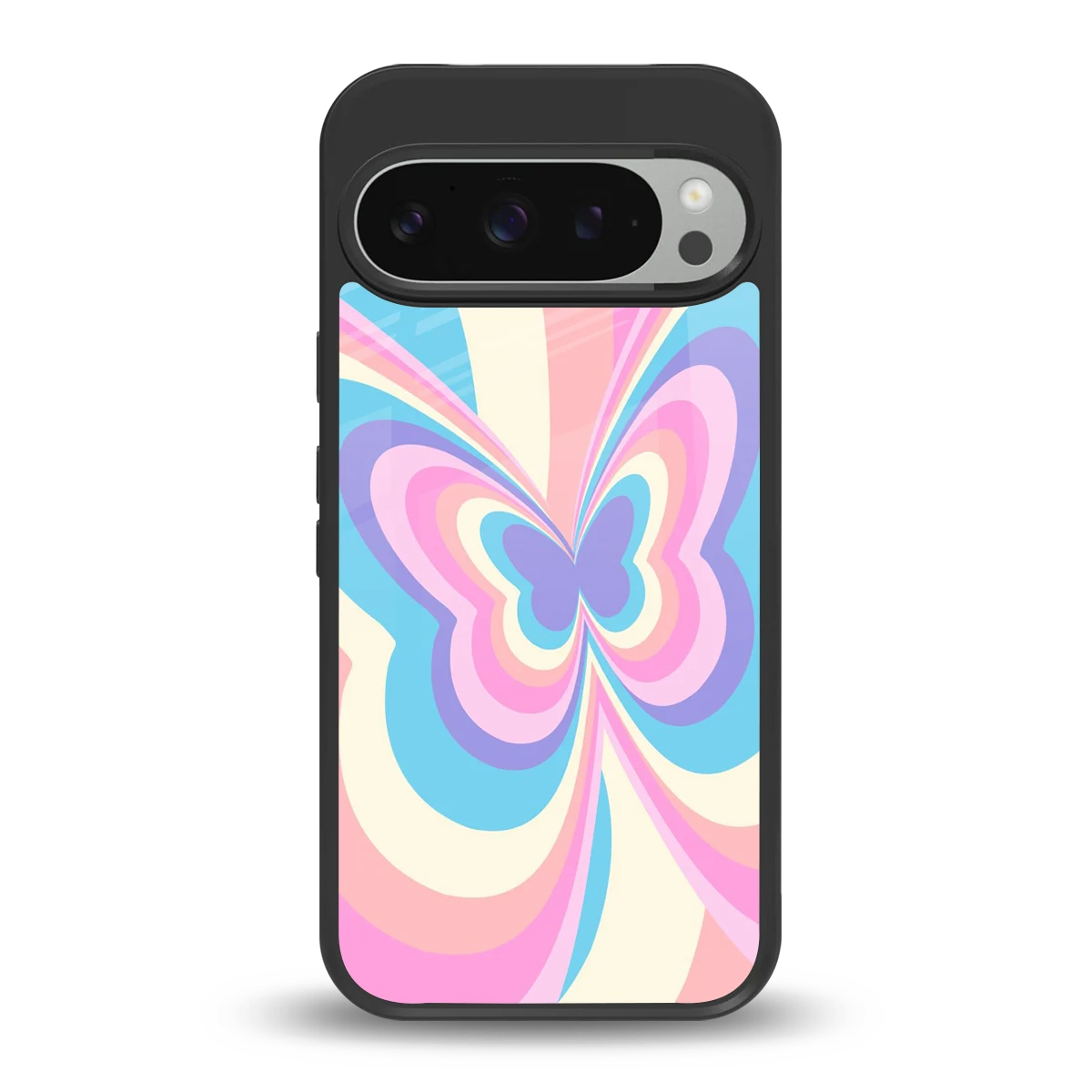 Y2K Vibrant Butterfly back phone cover | glass case for google pixel 9 pro