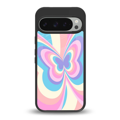 Y2K Vibrant Butterfly back phone cover | glass case for google pixel 9 pro