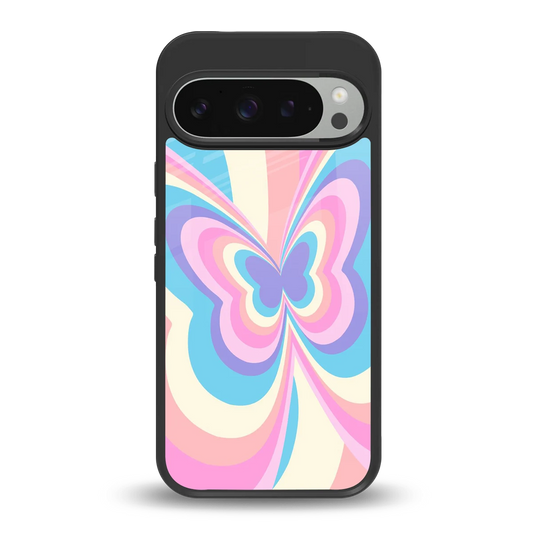 Y2K Vibrant Butterfly back phone cover | glass case for google pixel 9 pro xl