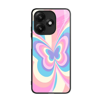 Y2K Vibrant Butterfly back phone cover | glass case for redmi 12 5g