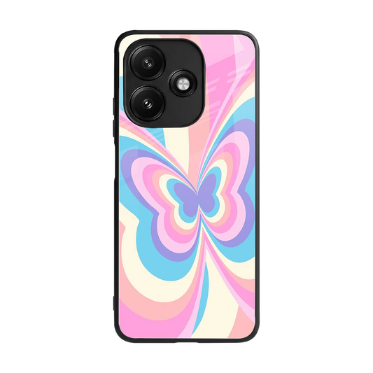 Y2K Vibrant Butterfly back phone cover | glass case for redmi 12 5g