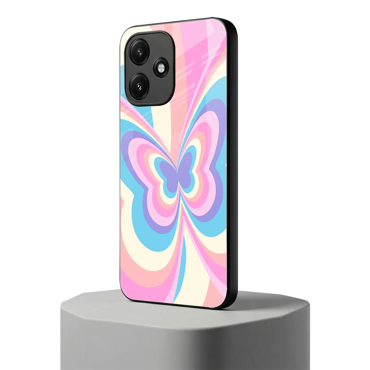 Y2K Vibrant Butterfly redmi 12 5g mobile cover | shockproof glass phone case