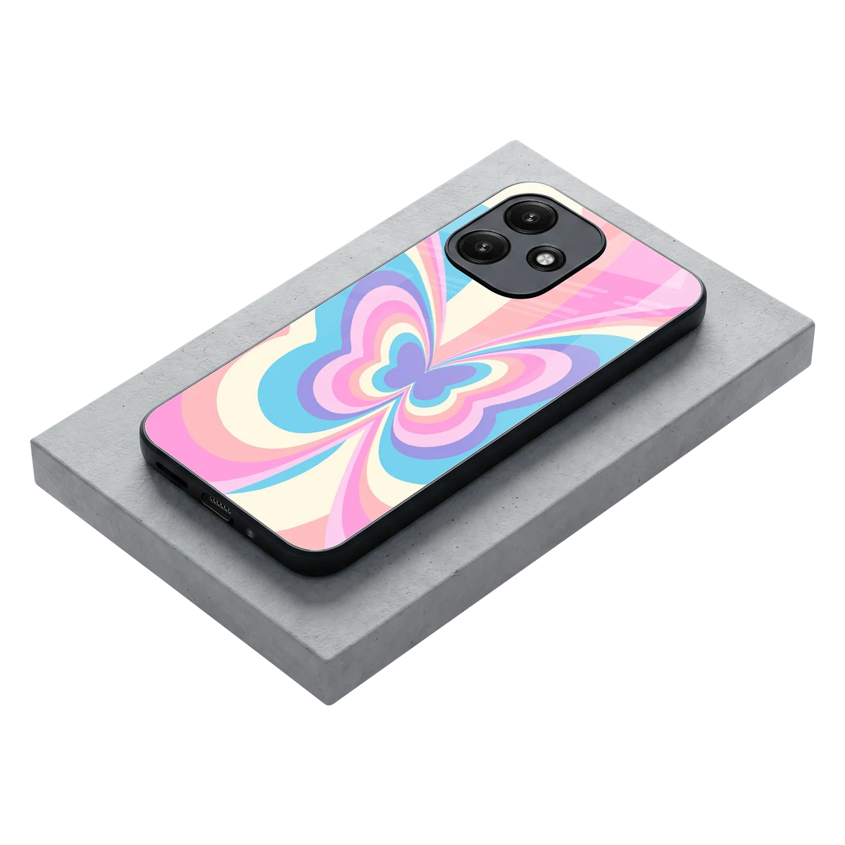 Y2K Vibrant Butterfly stylish phone case for redmi 12 5g | glossy glass and slim fit