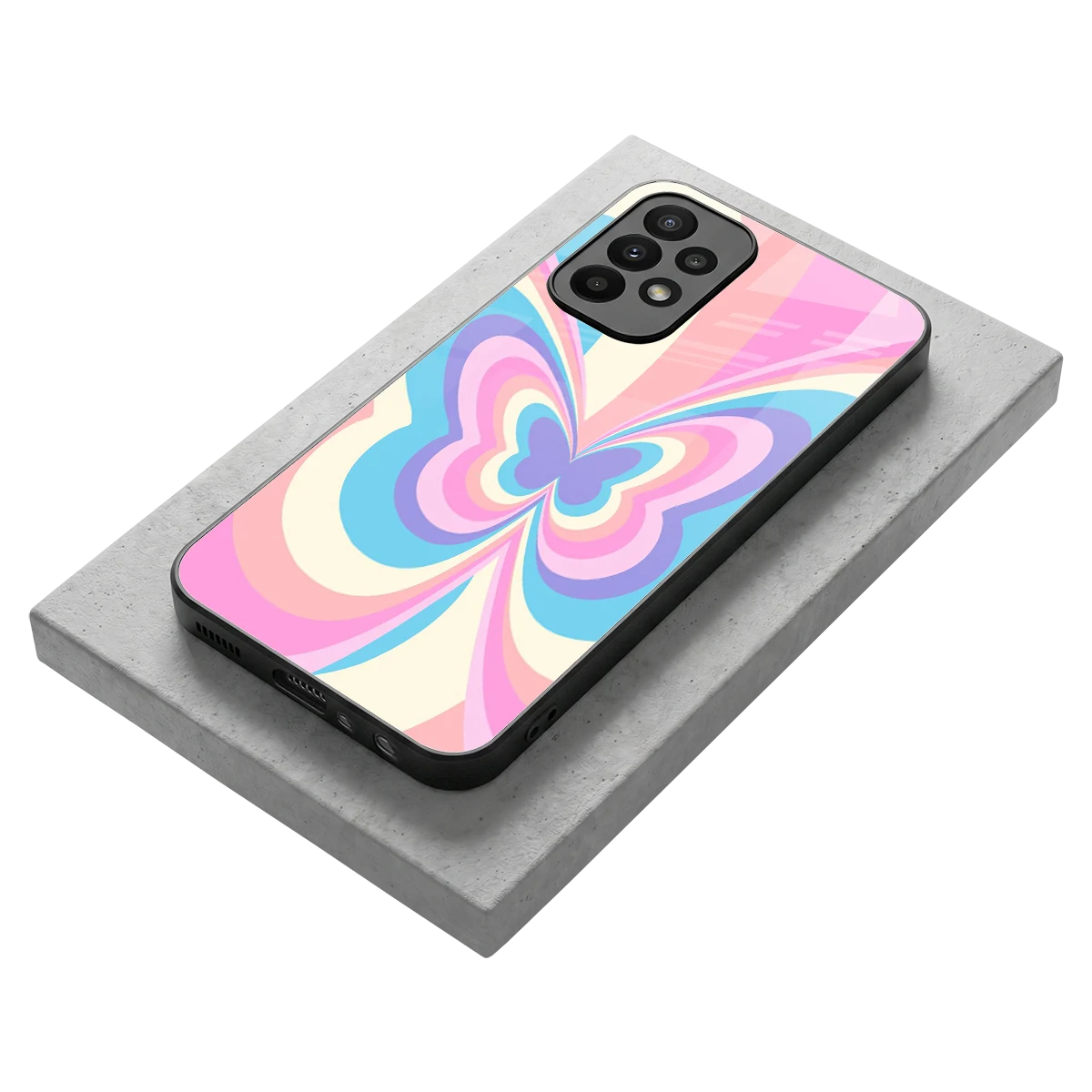 Y2K Vibrant Butterfly stylish phone case for samsung galaxy a23 | glossy glass and slim fit
