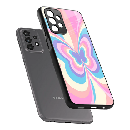 Y2K Vibrant Butterfly sleek samsung galaxy a23 cover with tempered glass back and TPU edges