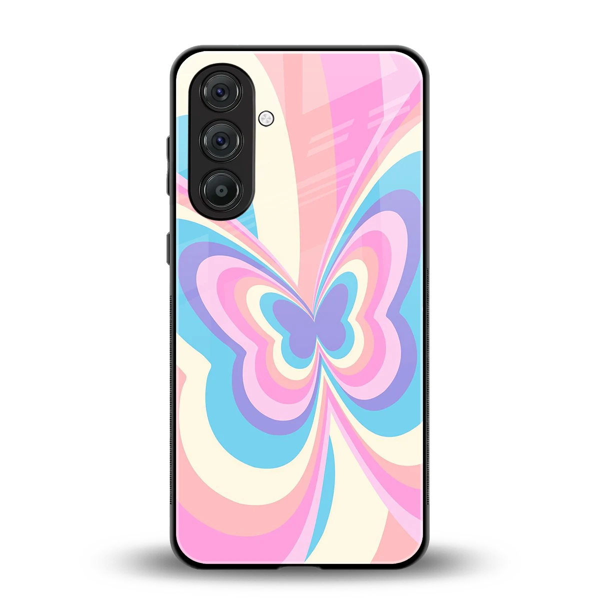 Y2K Vibrant Butterfly back phone cover | glass case for samsung galaxy a55 5g