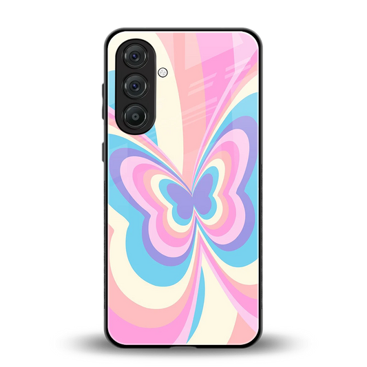 Y2K Vibrant Butterfly back phone cover | glass case for samsung galaxy m36 5g