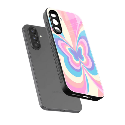 Y2K Vibrant Butterfly sleek samsung galaxy a37 5g cover with tempered glass back and TPU edges
