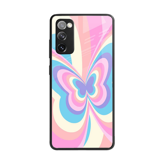 Y2K Vibrant Butterfly back phone cover | glass case for samsung galaxy s20 fe