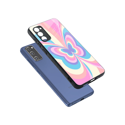Y2K Vibrant Butterfly sleek samsung galaxy s20 fe cover with tempered glass back and TPU edges