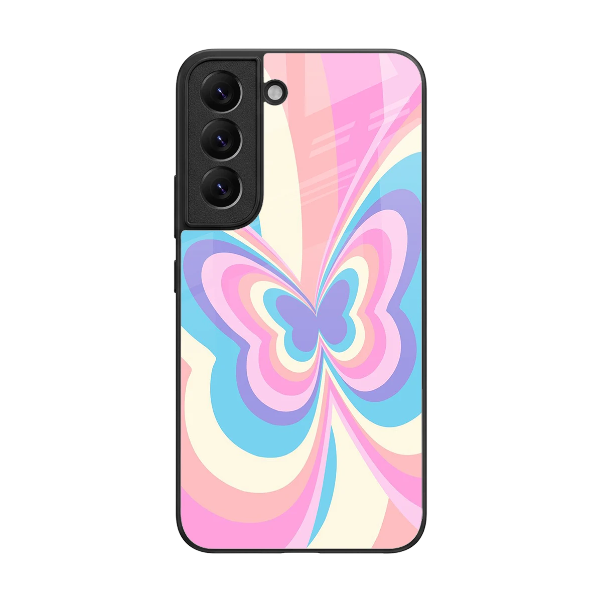 Y2K Vibrant Butterfly back phone cover | glass case for samsung galaxy s22