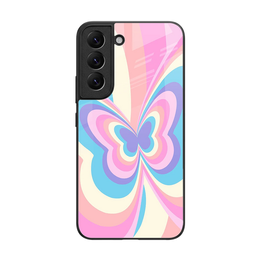 Y2K Vibrant Butterfly back phone cover | glass case for samsung galaxy s22
