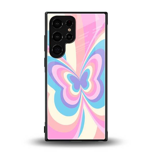 Y2K Vibrant Butterfly back phone cover | glass case for samsung galaxy s23 ultra