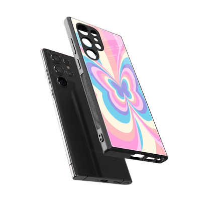 Y2K Vibrant Butterfly sleek samsung galaxy s23 ultra cover with tempered glass back and TPU edges