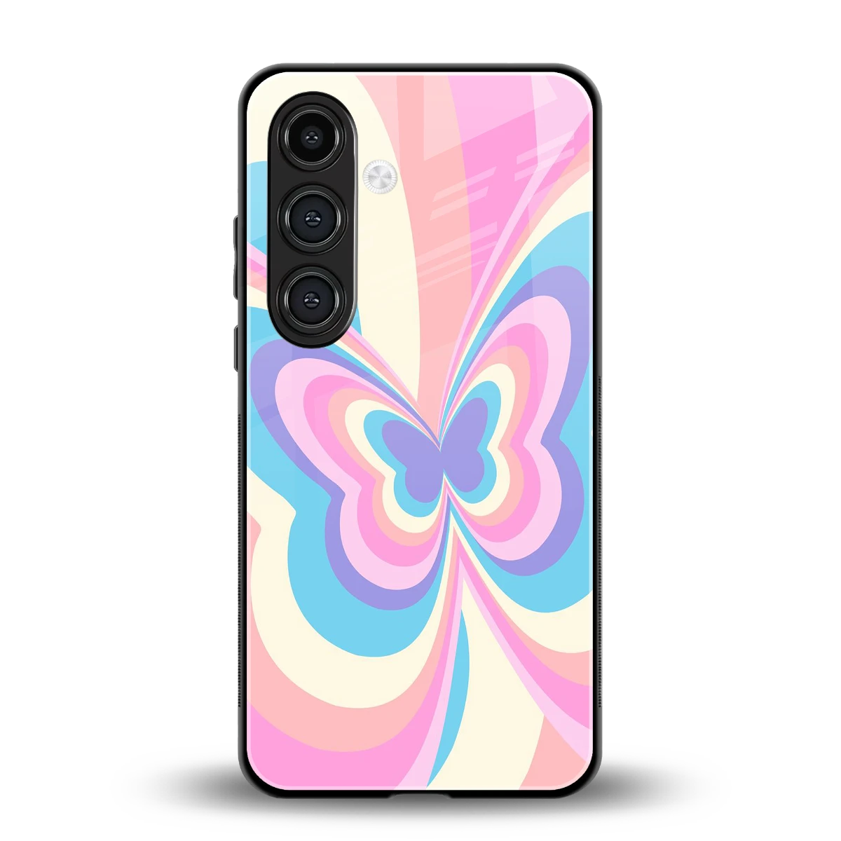 Y2K Vibrant Butterfly back phone cover | glass case for samsung galaxy s25 plus