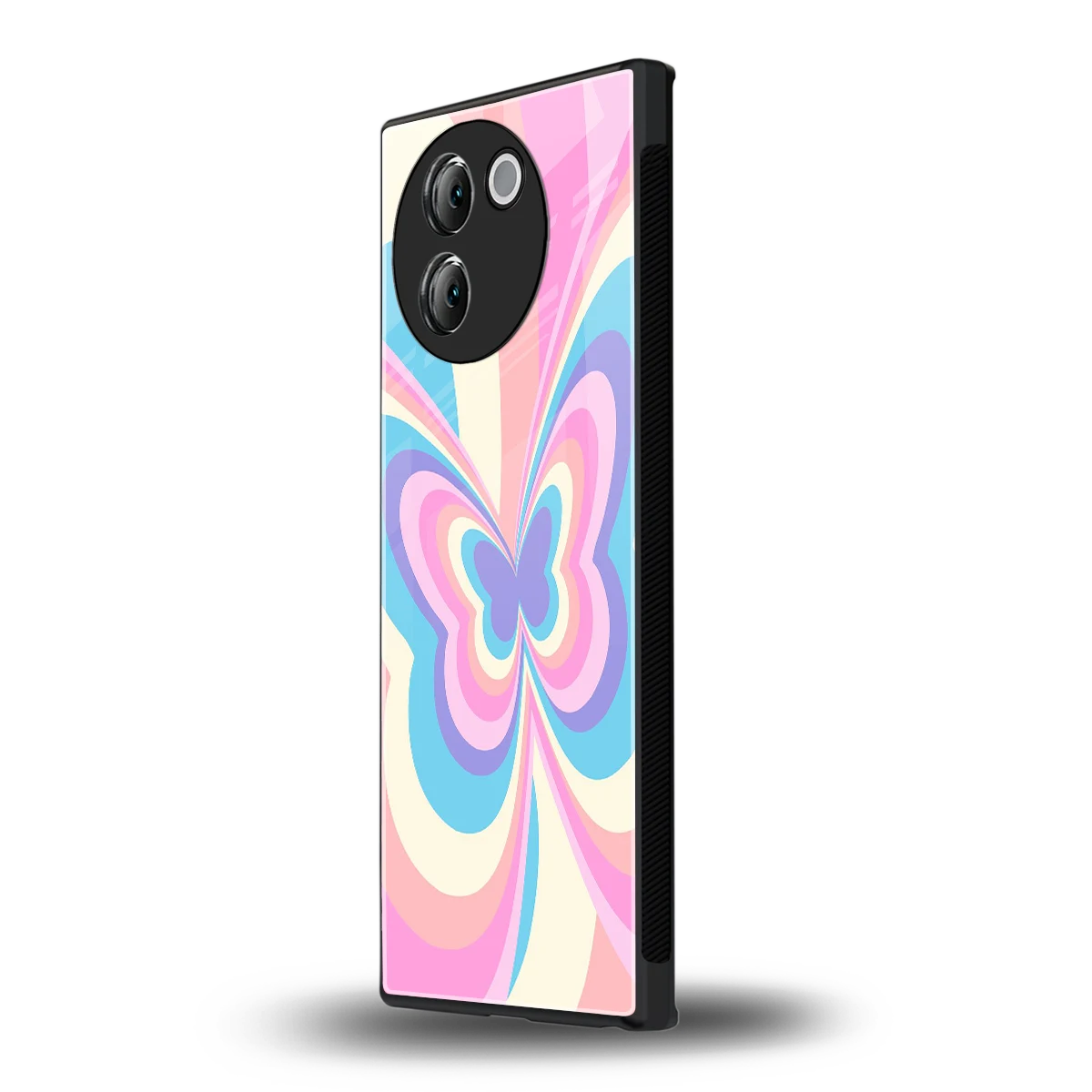 Y2K Vibrant Butterfly vivo v30e mobile cover | shockproof glass phone case