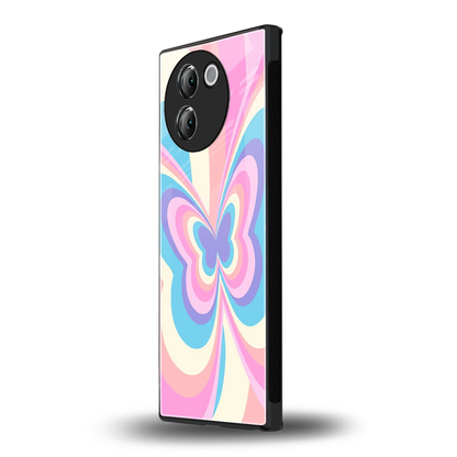 Y2K Vibrant Butterfly vivo v30e mobile cover | shockproof glass phone case