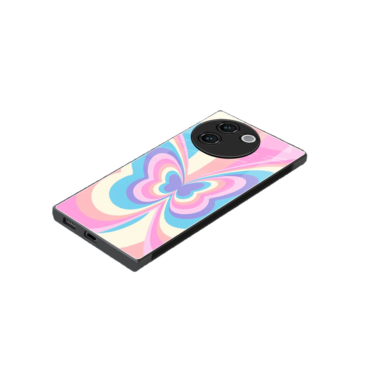 Y2K Vibrant Butterfly stylish phone case for vivo v30e | glossy glass and slim fit