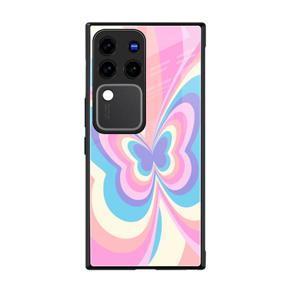 Y2K Vibrant Butterfly back phone cover | glass case forvivo v30 pro