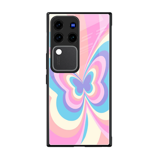 Y2K Vibrant Butterfly back phone cover | glass case forvivo v30 pro