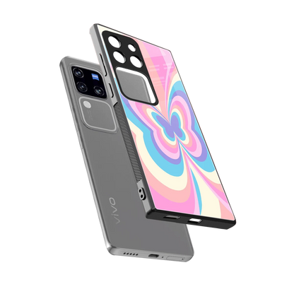 Y2K Vibrant Butterfly sleekvivo v30 pro cover with tempered glass back and TPU edges