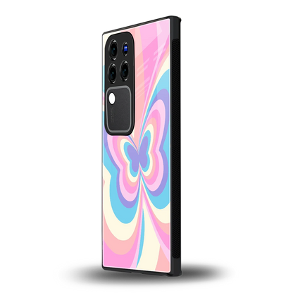 Y2K Vibrant Butterflyvivo v30 pro mobile cover | shockproof glass phone case