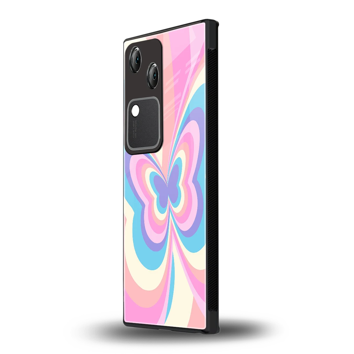 Y2K Vibrant Butterfly vivo v30 mobile cover | shockproof glass phone case