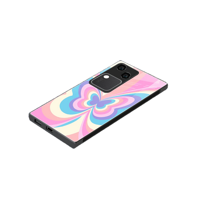 Y2K Vibrant Butterfly stylish phone case for vivo v30 | glossy glass and slim fit