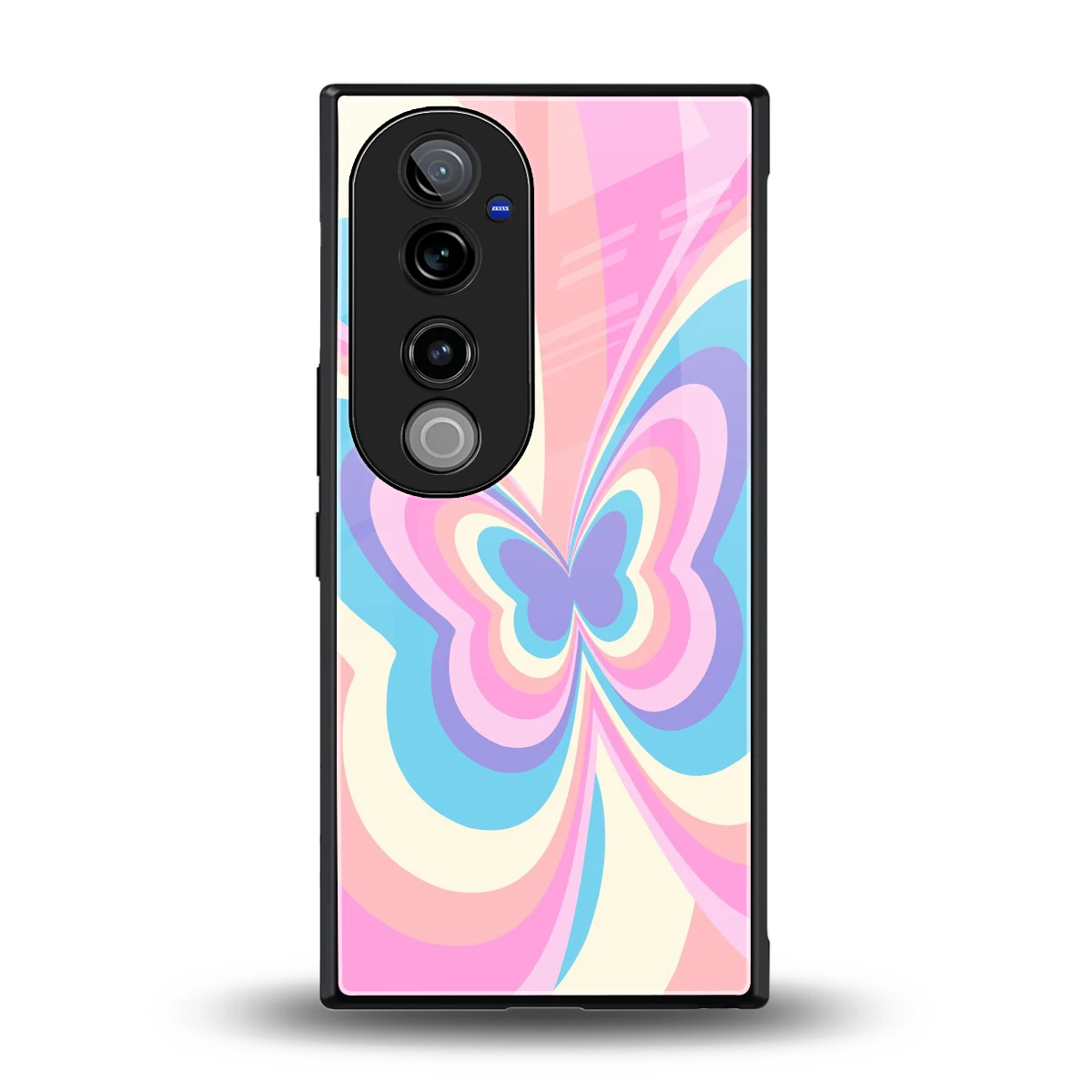 Y2K Vibrant Butterfly back phone cover | glass case for vivo v40 pro