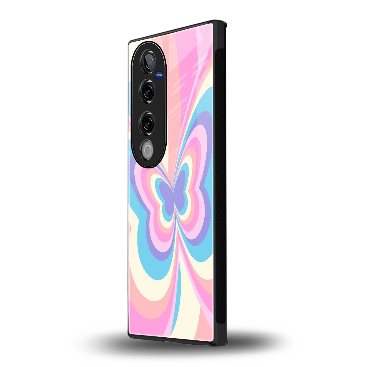 Y2K Vibrant Butterfly vivo v40 pro mobile cover | shockproof glass phone case