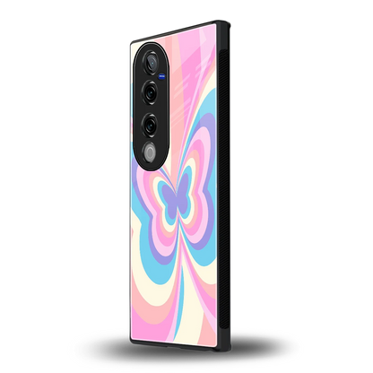Y2K Vibrant Butterfly vivo v40 pro mobile cover | shockproof glass phone case