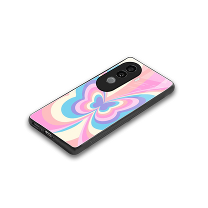 Y2K Vibrant Butterfly stylish phone case for vivo v40e | glossy glass and slim fit