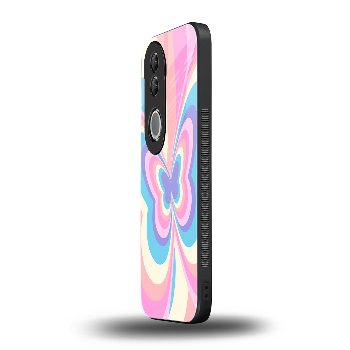 Y2K Vibrant Butterfly vivo v50 mobile cover | shockproof glass phone case