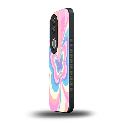 Y2K Vibrant Butterfly vivo v50 mobile cover | shockproof glass phone case