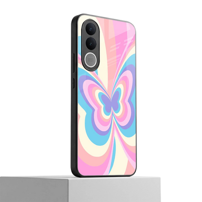 Y2K Vibrant Butterfly vivo v70 fe mobile cover | shockproof glass phone case