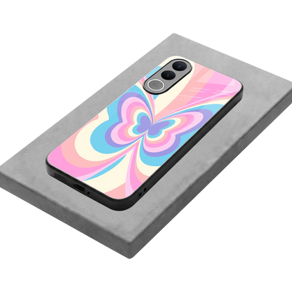 Y2K Vibrant Butterfly stylish phone case for vivo v70 fe | glossy glass and slim fit