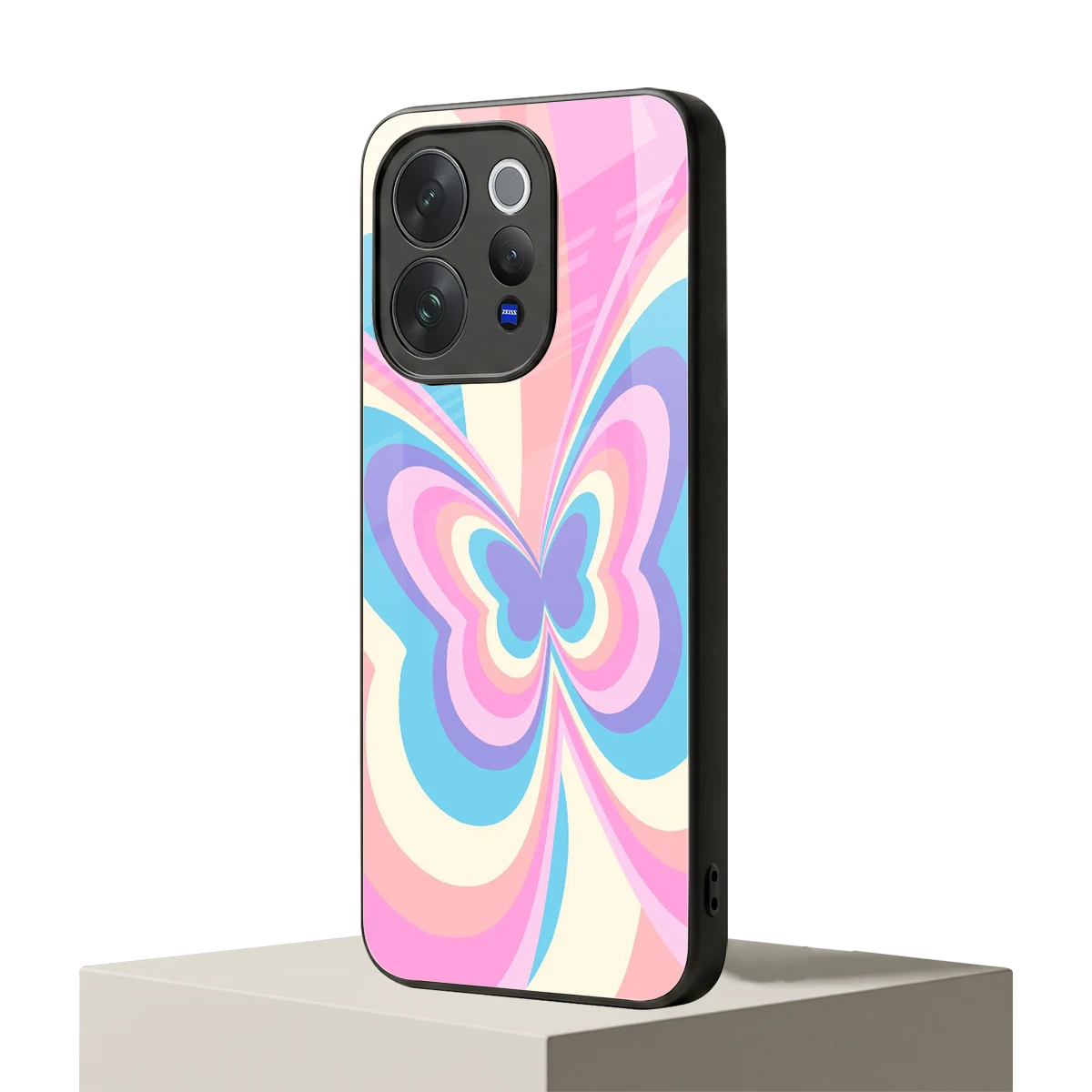 Y2K Vibrant Butterfly vivo v70 elite mobile cover | shockproof glass phone case