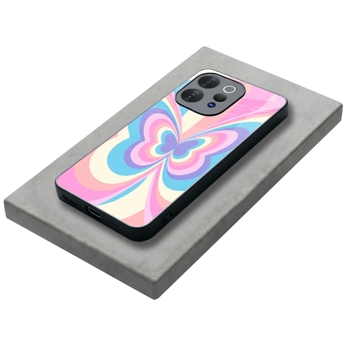 Y2K Vibrant Butterfly stylish phone case for vivo v70 elite | glossy glass and slim fit