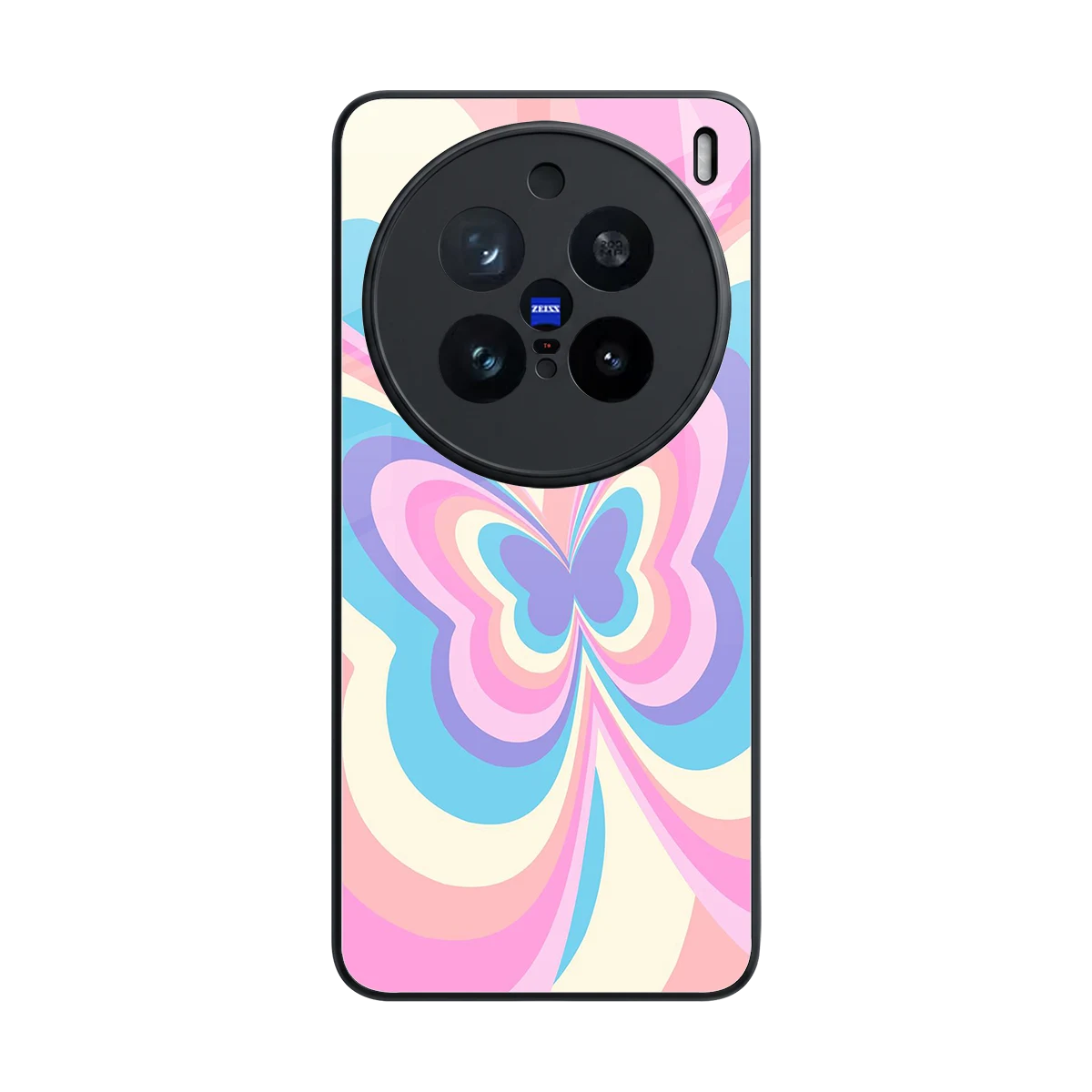 Y2K Vibrant Butterfly back phone cover | glass case for vivo x200 pro