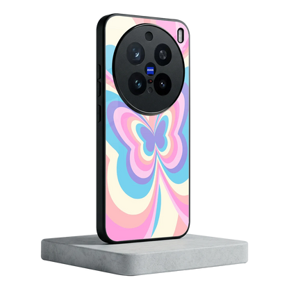 Y2K Vibrant Butterfly vivo x200 pro mobile cover | shockproof glass phone case