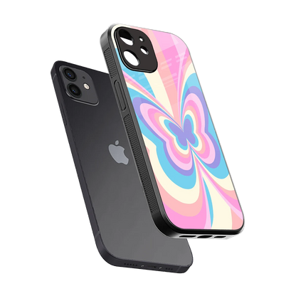 Y2K Vibrant Butterfly sleek iphone 11 cover with tempered glass back and TPU edges